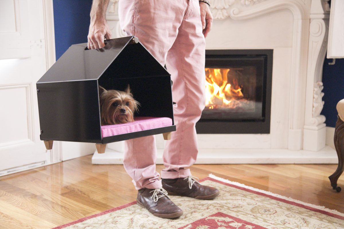 DOG HOUSE BLACK DESIGN PET PETIPETI ROSA COLET