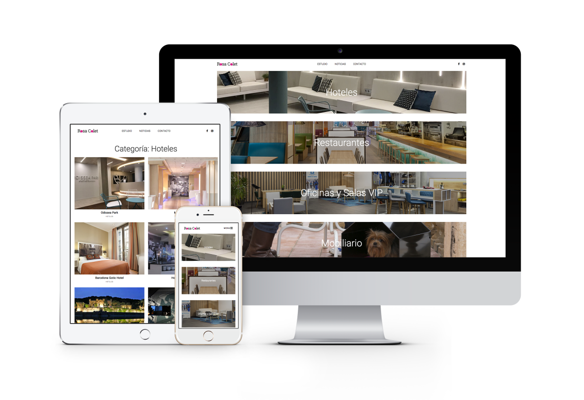 MOCKUP WEB FOR IPAD IPHONE ROSA COLET INTERIOR DESIGN