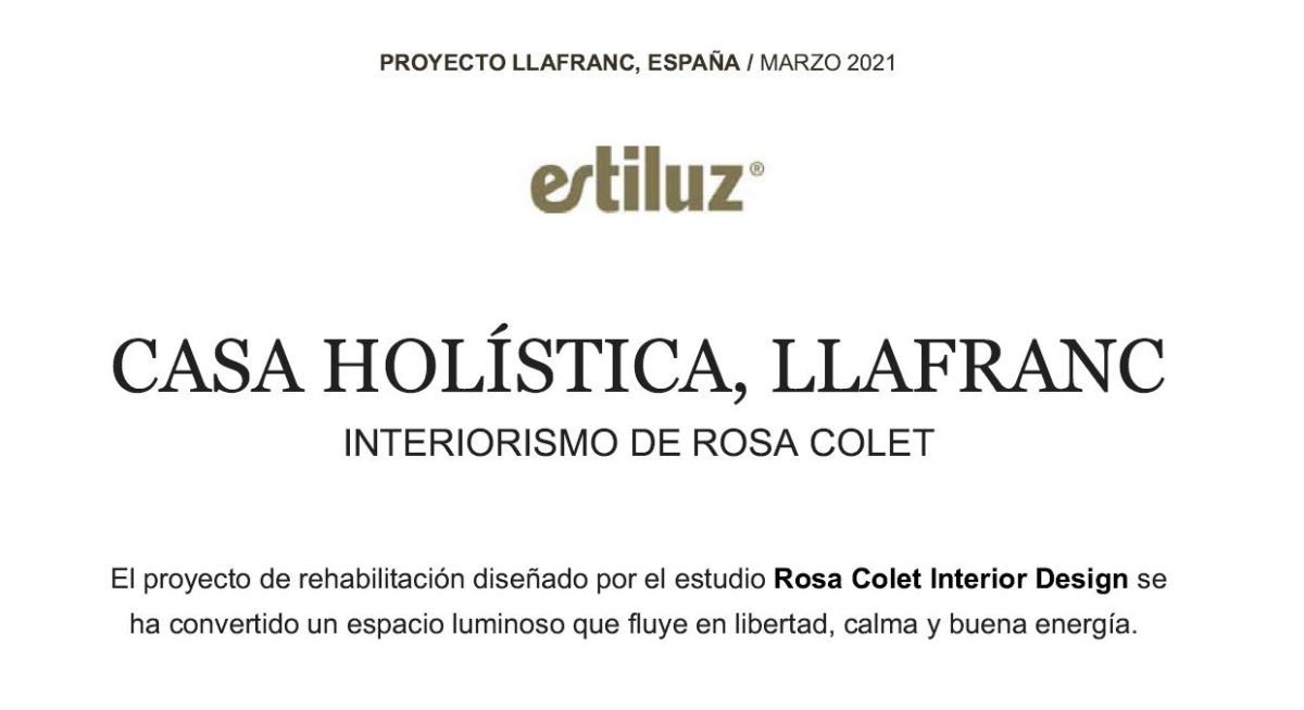 Estiluz Newsletter Casa Holística Rosa Colet Llafranc