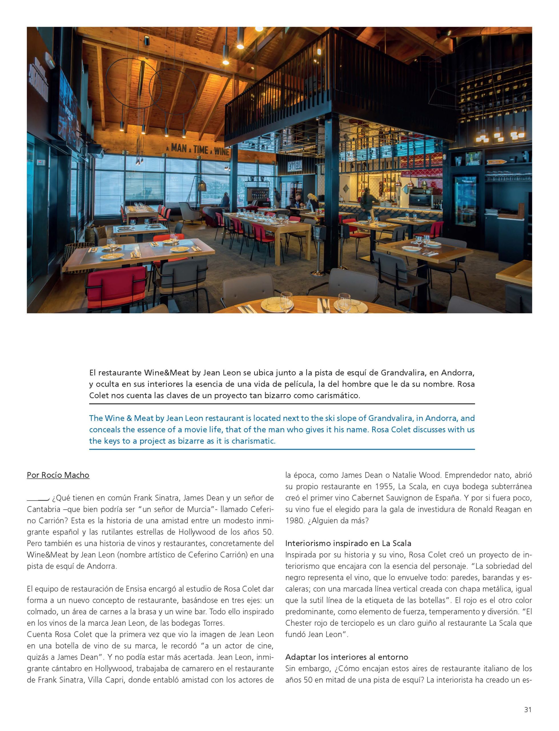Spain contract interiorismo restaurante Grandvalira por Rosa Colet Design